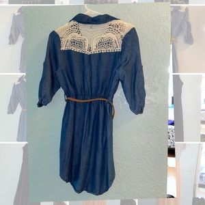 Denim blue button up dress